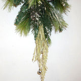ハンギングドロップ ツリーリース造花　クリスマスリース　縦型　1942WH