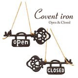 OPEN / CLOSED ドアハンガー　鍵型　看板 サインプレート両面　壁掛用 　コベントアイアン