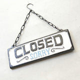 OPEN / CLOSED ドアハンガー　20cm　看板 サインプレート両面　壁掛用 　コベントアイアン