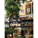 OPEN & CLOSED　サインプレート木製　両面