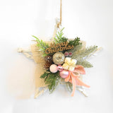 クリスマスリース　ホワイトスター　25cm　 クリスマス造花 HSM6186WH