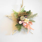 クリスマスリース　ホワイトスター　25cm　 クリスマス造花 HSM6186WH