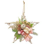クリスマスリース　ホワイトスター　25cm　 クリスマス造花 HSM6186WH