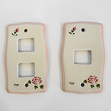 マニー陶器スイッチカバー ローズ 　スイッチカバー　ばら柄