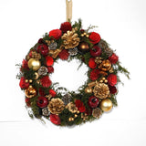 クリスマスリース　30cm レッド27L　ドライフラワーのリース