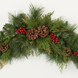 ベリースワッグ 造花　クリスマスリース　横型スワッグ 1851D