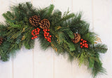 ベリースワッグ 造花　クリスマスリース　横型スワッグ 1851D