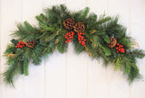 ベリースワッグ 造花　クリスマスリース　横型スワッグ 1851D