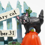 バットキャットブルーフェンス　ミニチュア　5EH1185　☆ハロウィン☆　黒猫